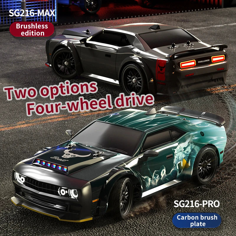 2.4G RC CAR With LED Light SG216 MAX/PRO 1:16 High Speed RC Off-Road Car 70KM/H 4WD Brushless Motor Remote Control Toys Kid Gift