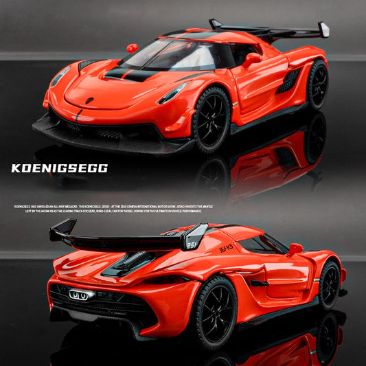 1:32 Koenigsegg Jesko Supercar Alloy Model Car Toy Diecasts Metal Casting Sound and Light Pull Back Car Toy For Children Vehicle
