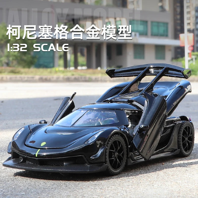 1:32 Koenigsegg Jesko Supercar Alloy Model Car Toy Diecasts Metal Casting Sound and Light Pull Back Car Toy For Children Vehicle