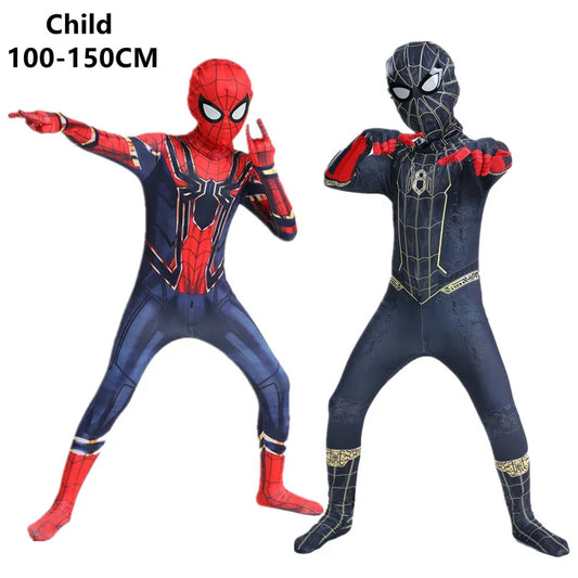 Child Superhero Costume Peter Parker Bodysuit Halloween Boys Girls Play Movie Fan Cosplay Fantasy Costume